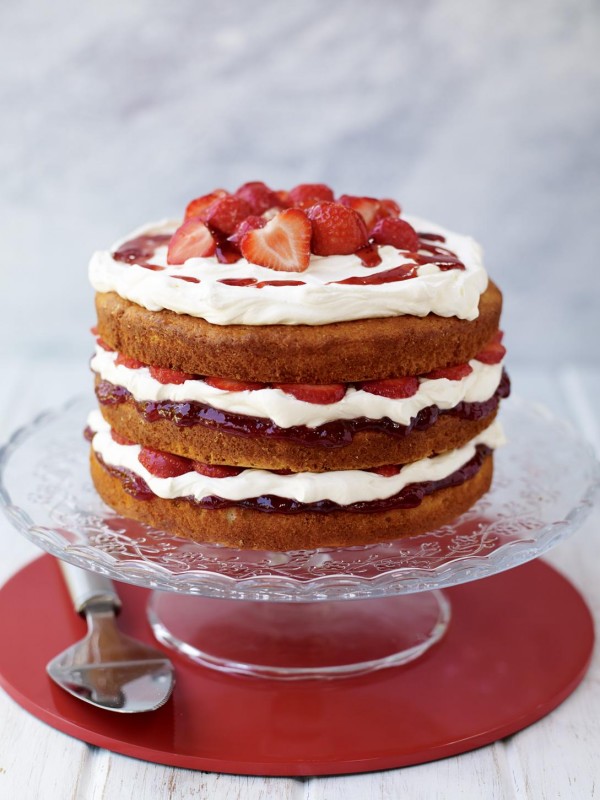 Naked Strawberry Layer Cake